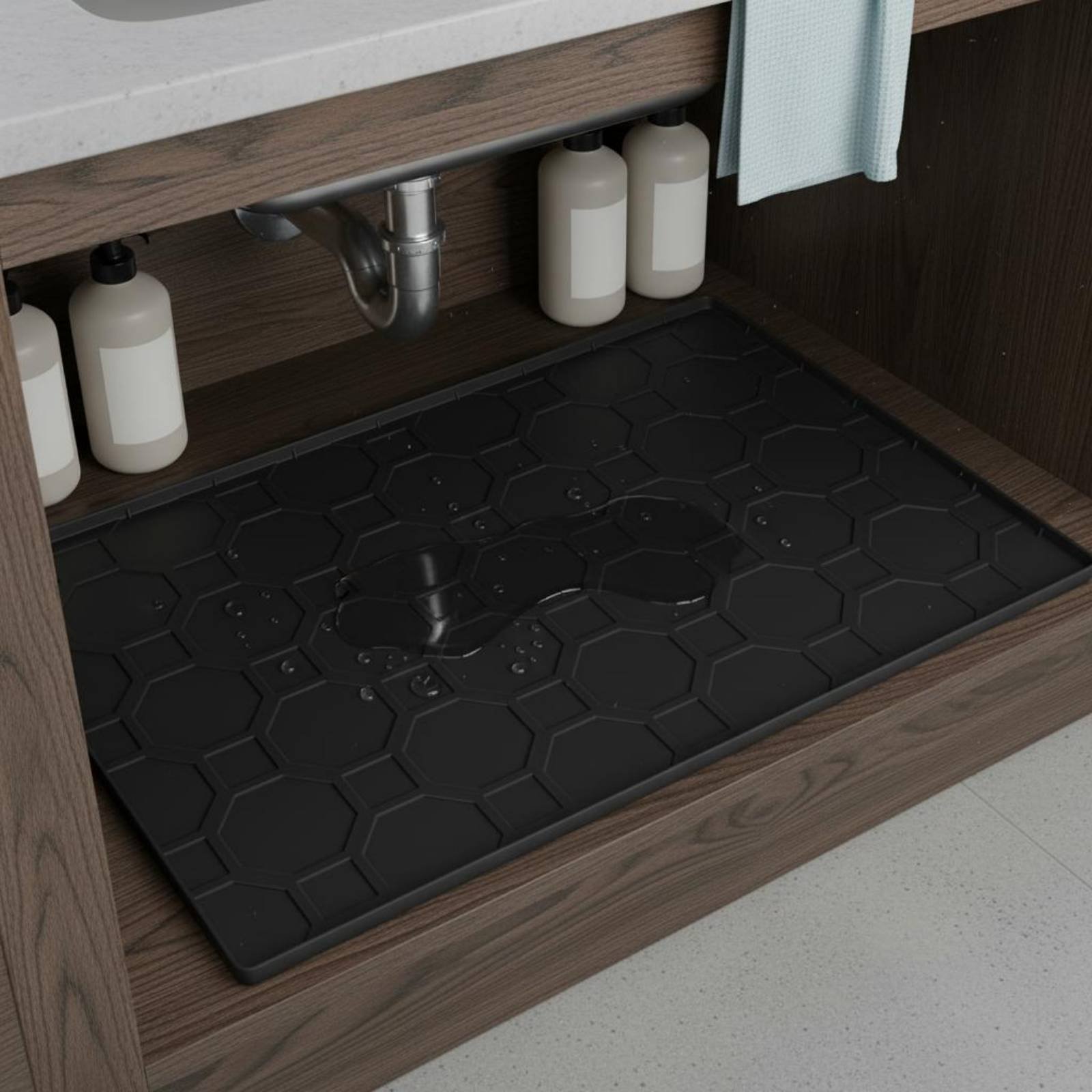 Waterproof Under Sink Mat Easy - đánh giá và giá Kitchen Appliances Cabinet