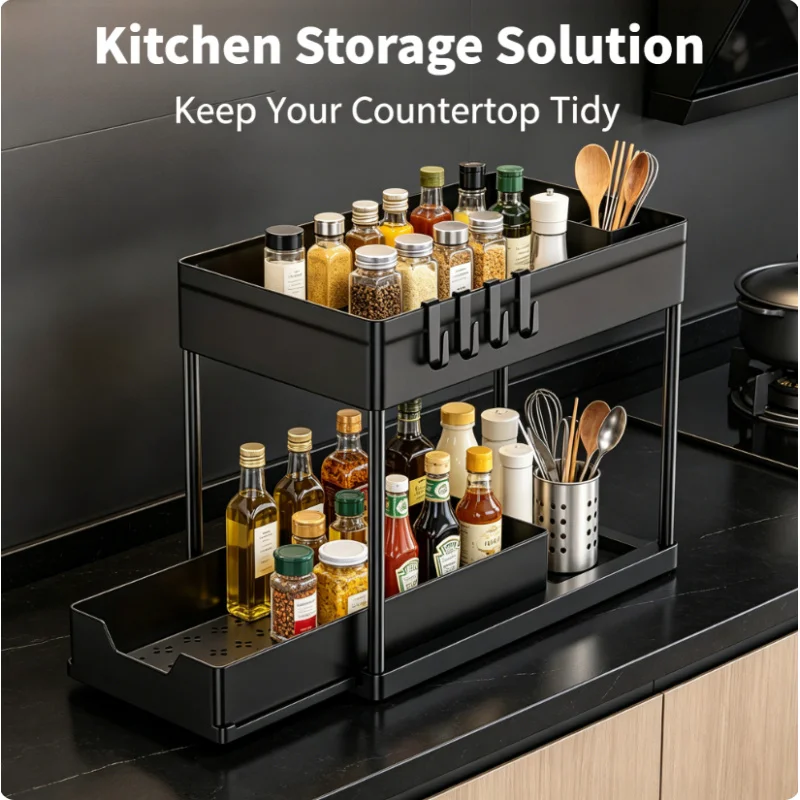Under Sink Organizer 2 Layer S - đánh giá và giá Kitchen Appliances Cabinet